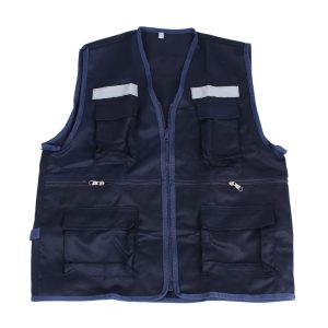 Chaleco de Drill con Cinta Reflectiva Azul